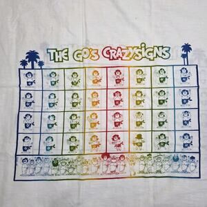 Vintage Club Med Souvenir Wall Hanging Tablecloth 34” x 65” The Go's Crazy Signs